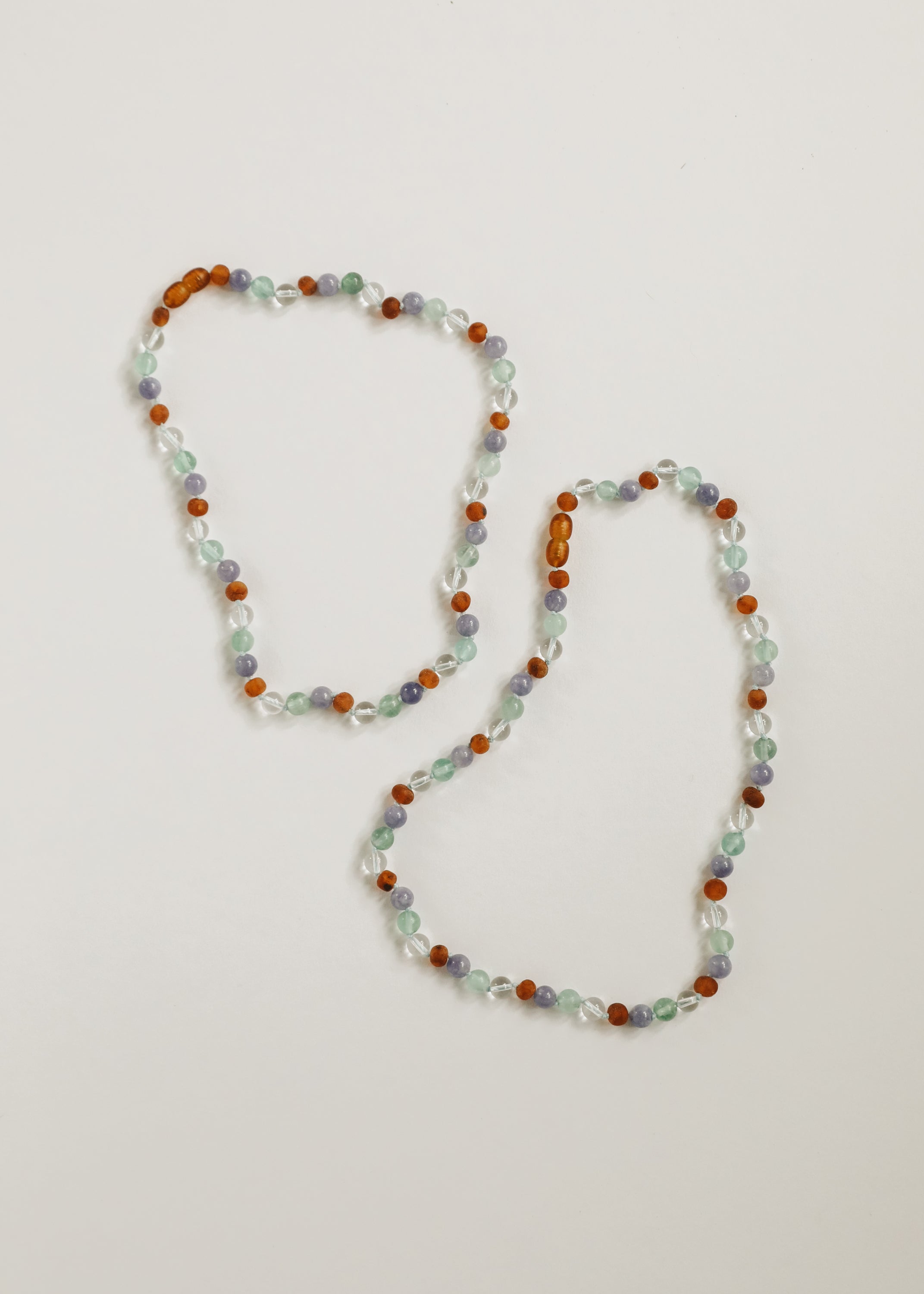 Baltic Sea Amber + Natural Gemstone || Beaded Necklace
