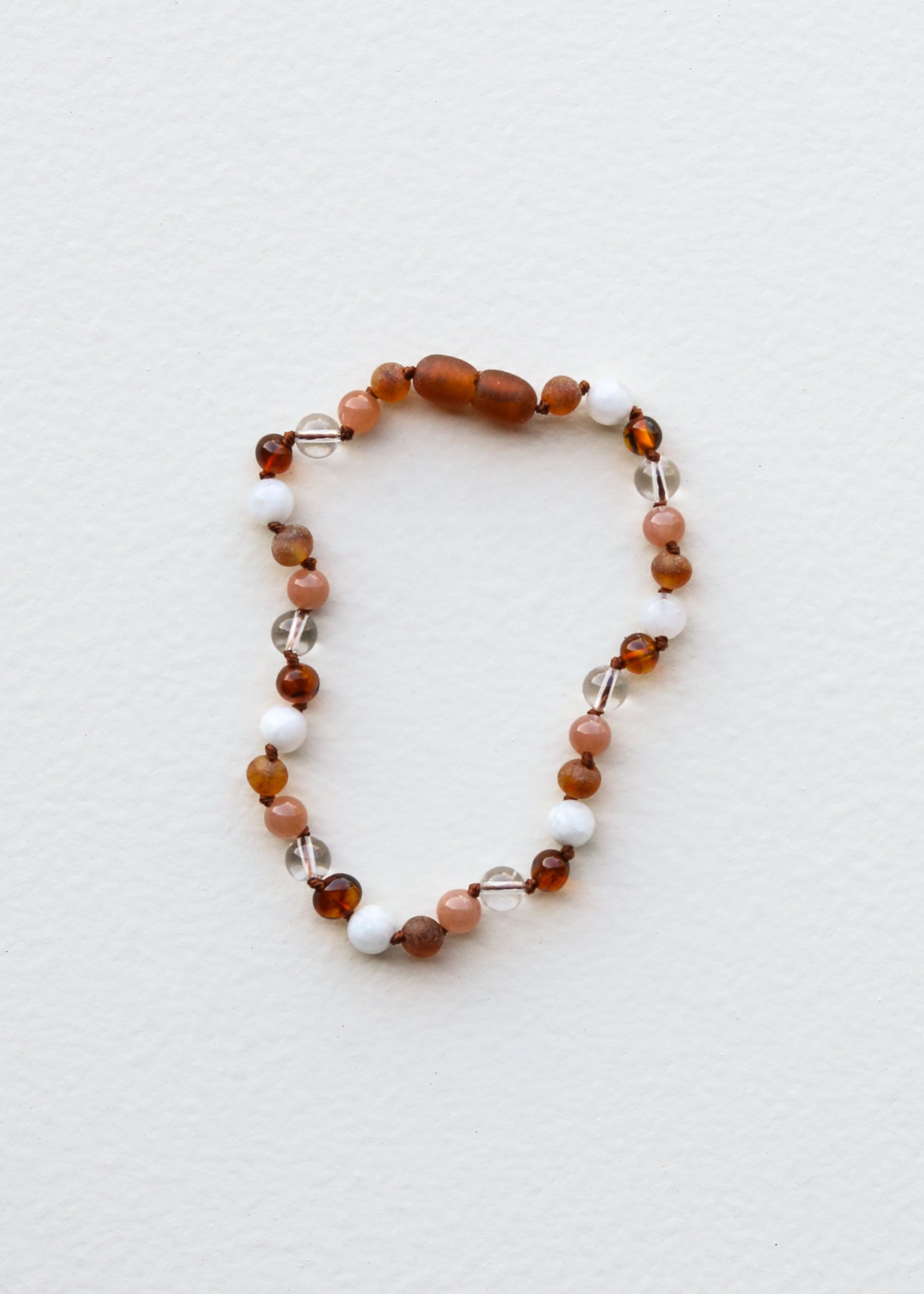 Baltic Sea Amber || Sunstone + Moonstone || Natural Gemstone Anklet or Bracelet