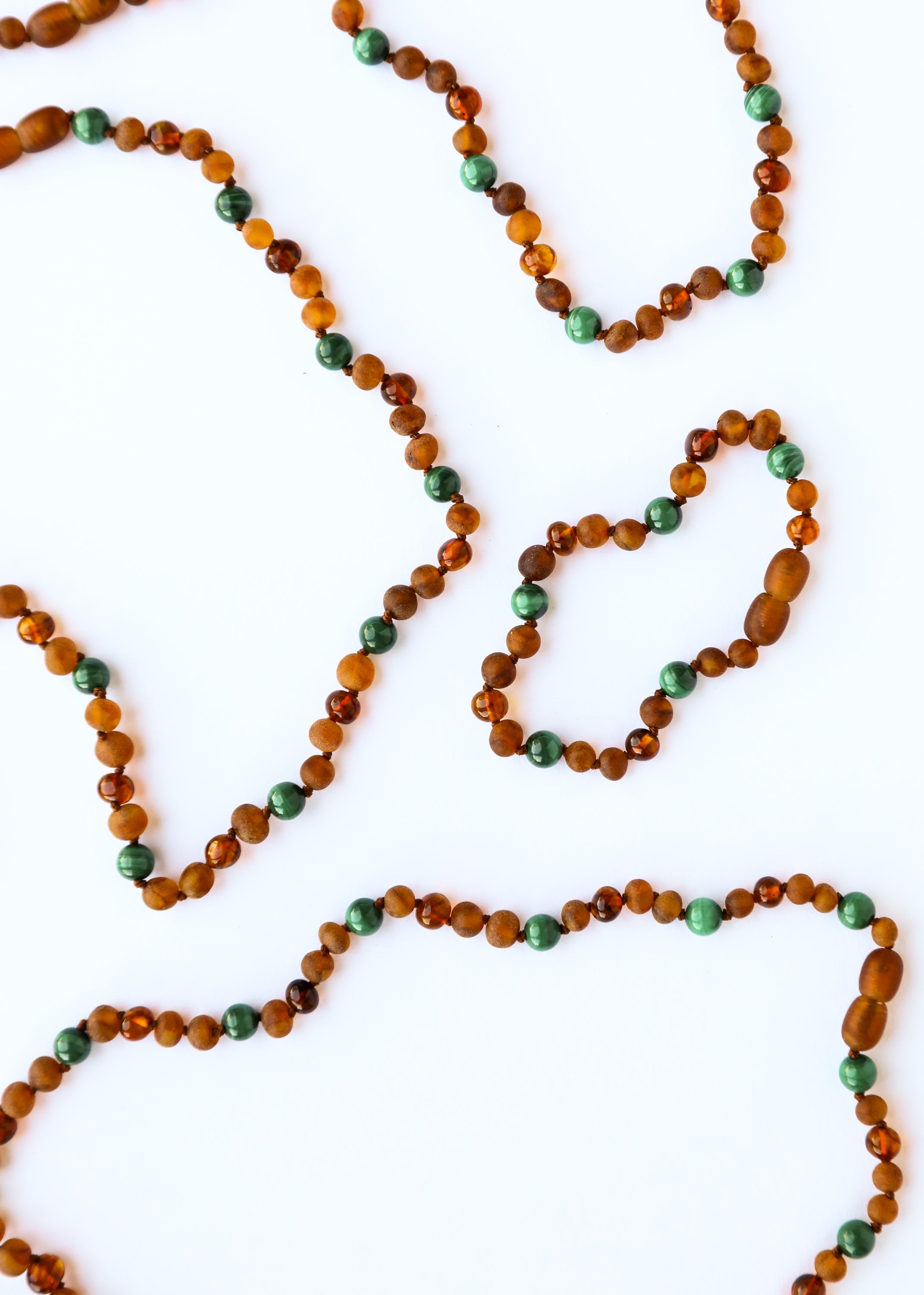 Baltic Sea Amber + Malachite Halo|| Necklace
