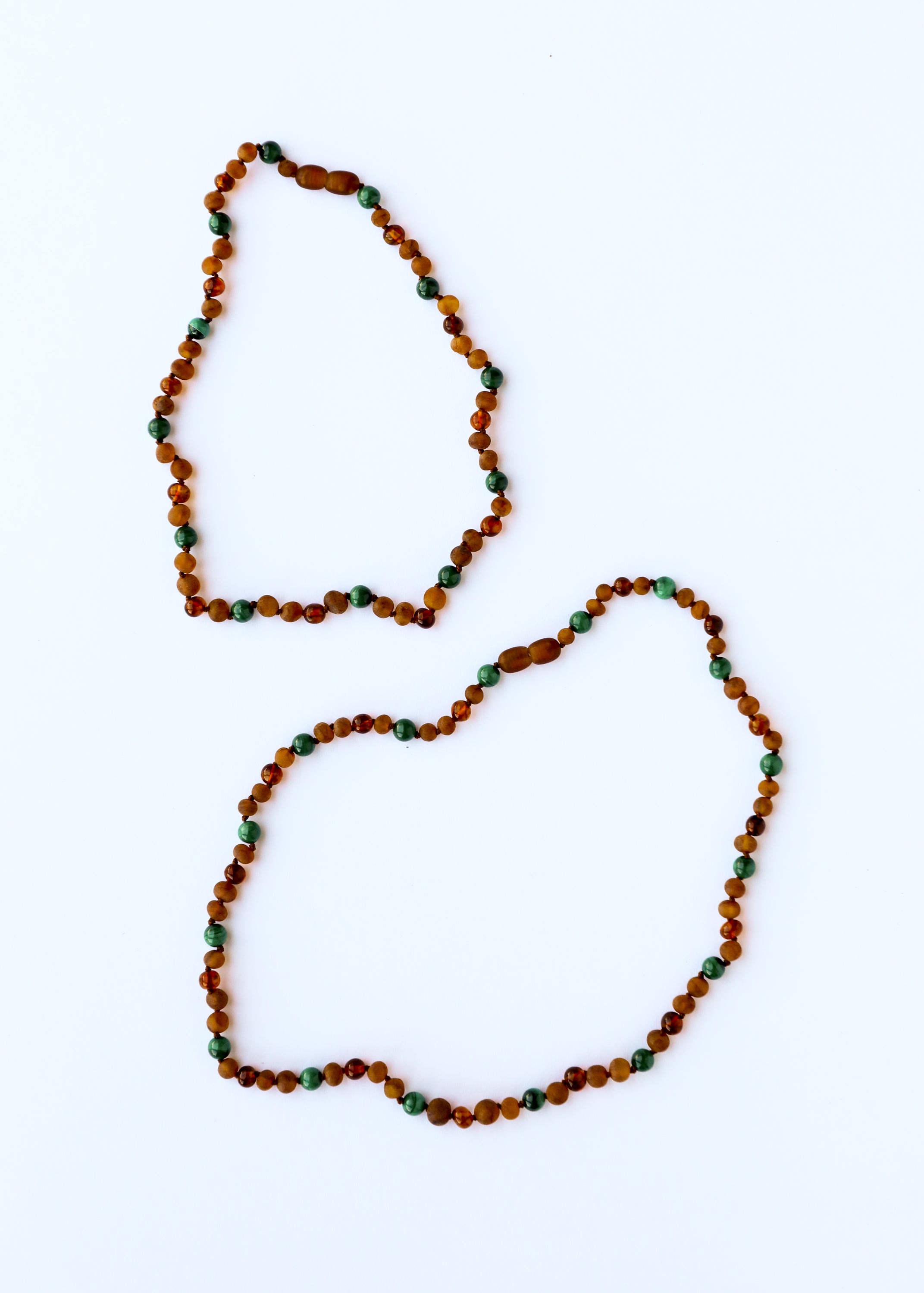 Baltic Sea Amber + Malachite Halo|| Necklace